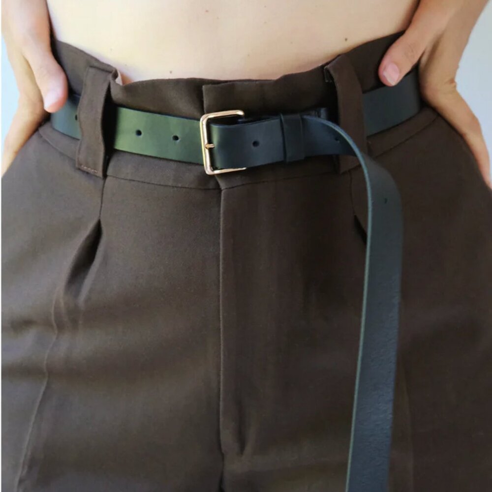 Emme Parsons Yoyo Belt in Black with Gold Buckle